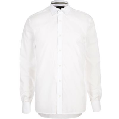 White faded jacquard paisley shirt